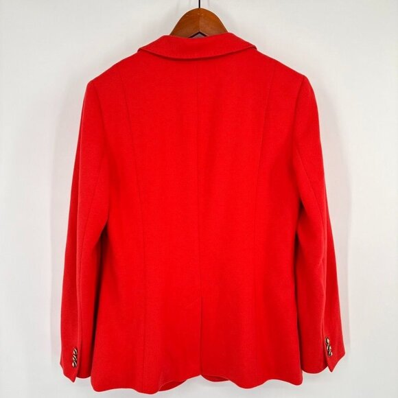 Talbots Womens orange Blazer Jacket Size 10 Cotton Blend crest Button lined - Picture 11 of 14